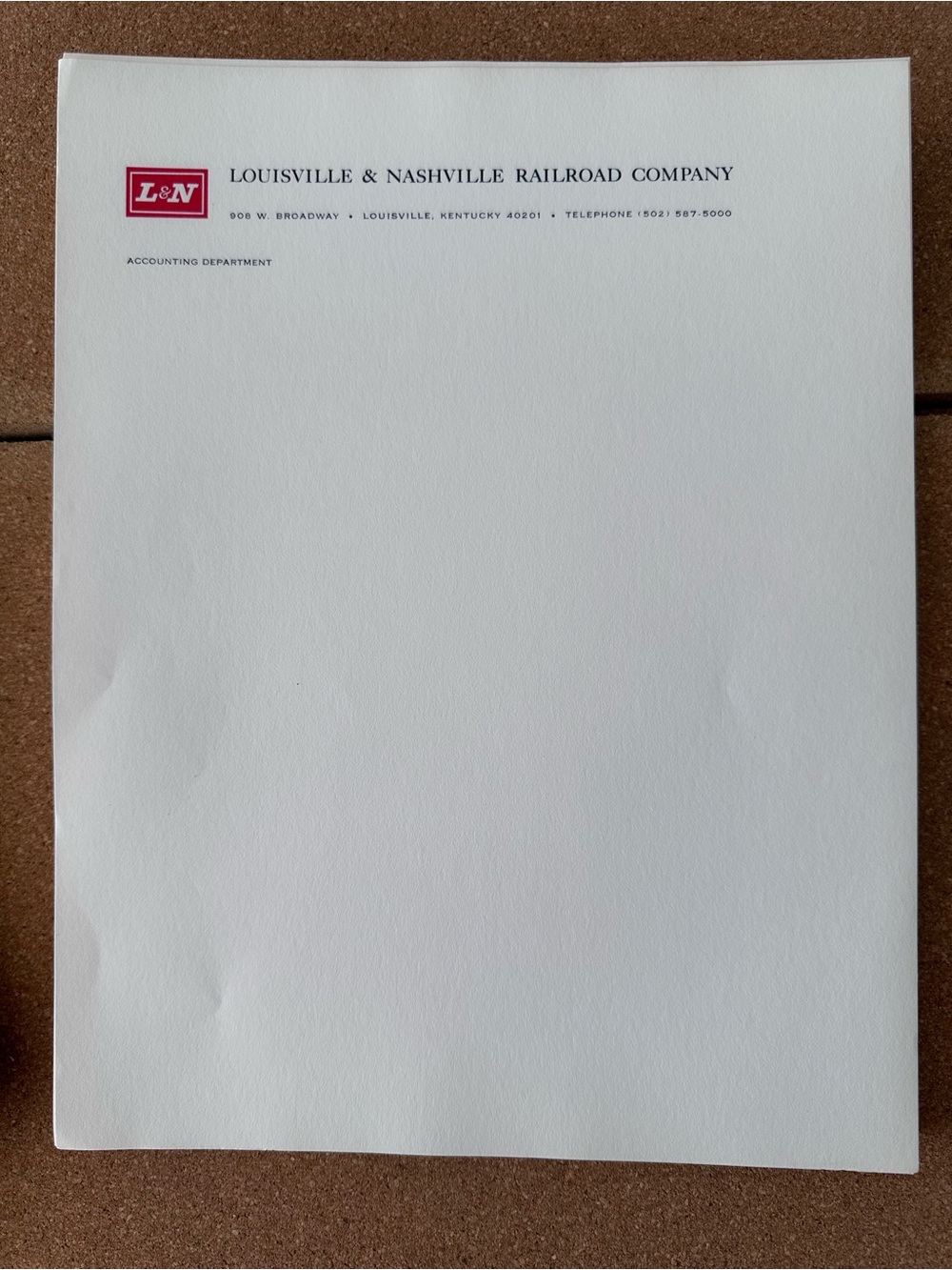 Vintage Collectible L&N Railroad Letterhead Stationary 8.5"x11 83 SHEETS